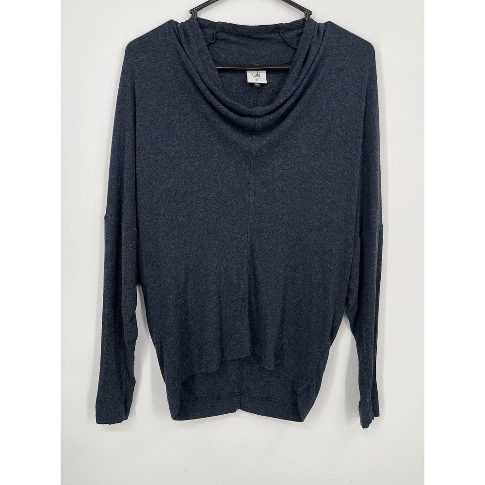 Cabi Dark Heather Gray Cowl Neck Long Sleeve Dolman Top XS